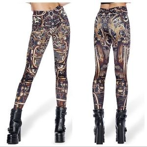 BLACKMILK Steampunk Brass Gear MF Leggings LE Med
